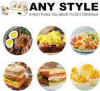 Rapid Egg Cooker Electric 6 Eggs Capacity, Soft, Medium, Hard Boiled, Poacher, Omelet Maker Egg Poacher With Auto Shut-Off, BPA Free-White