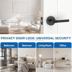 Amerdeco 1 Pack Matte Black Passage Door Handles,Heavy Duty Non-Locking Door Lever for Hall, Closet,Office Area, Shopping Malls AM0027