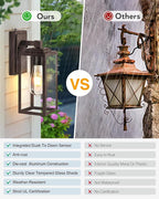 VIANIS Dusk to Dawn Porch Lights, Oil Rubbed Bronze Wall Lights Fixture Outside, Modern Outdoor Lanterns for Front Door, Aluminum Waterproof Anti-Rust ORB Sconce Wall Mount for Doorway, Patio