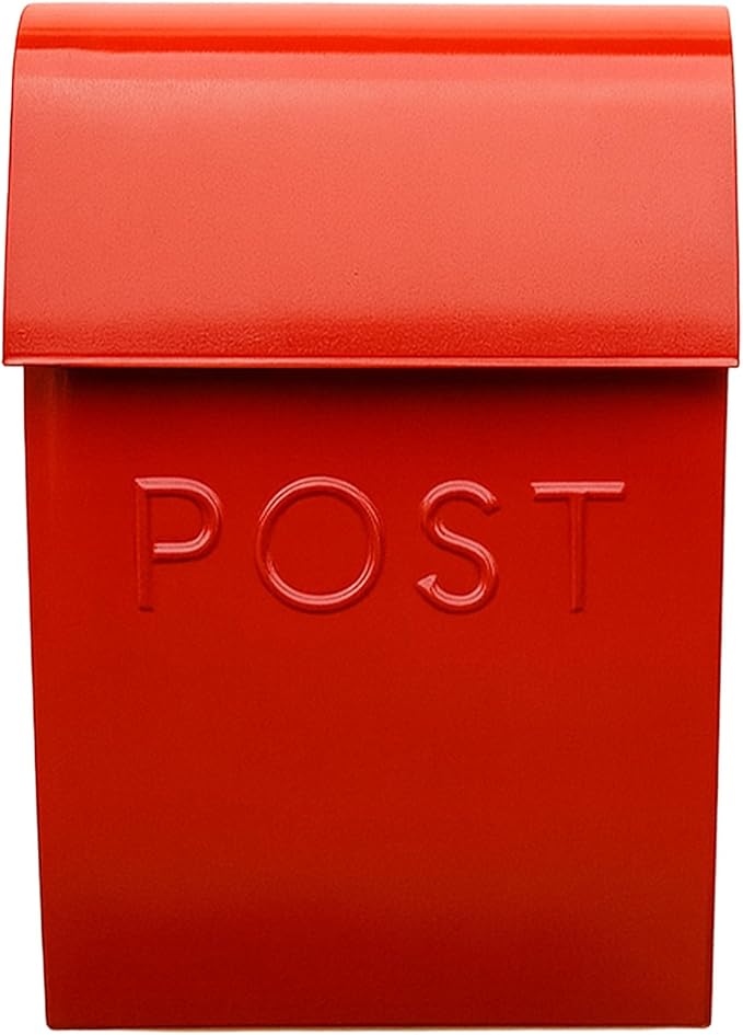 NACH Mailboxes for Outside Wall Mount, 15 x 10 x 4 inches, Red Wall Mounted Mailbox and Newspaper Holder, Waterproof Mailbox for Door - The Milano Mailbox