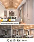 Sunco 6 Pack Adjustable Recessed Lighting 3 Inch LED, Angled Directional Eyeball Canless Gimbal, 500 LM, Selectable CCT 2700K/3000K/4000K/5000K/6000K, Dimmable, 6W, with Junction Box ETL