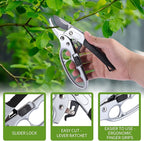 Ultra Sharp Germany Steel Pruning Shears - Cuts 3X Easier, Weak Hand Arthritis Snips, Rust-Resistant, Effortlessly 1-Inch Cut Capacity Garden Scissors, Ergonomic Handle (Black)