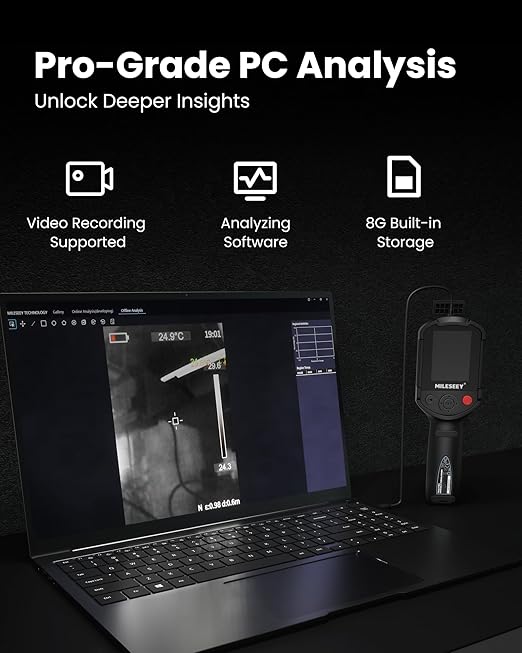 MiLESEEY TR20 Thermal Imaging Camera, 320 x 240 Resolution, 50Hz Refresh Rate, NETD ≤40mk, Portable Handheld Infrared Thermal Imaging Camera with Auto Hot/Cold Spot Tracking