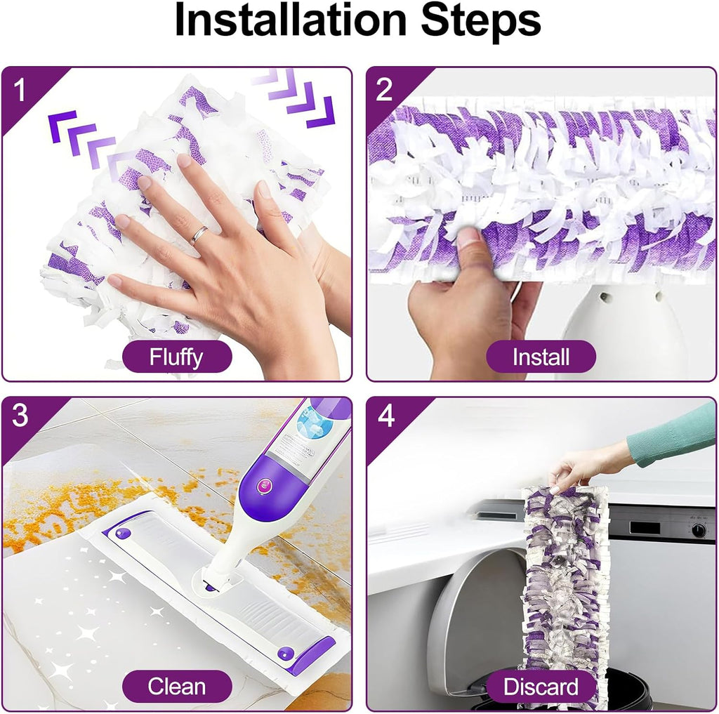 5X Cleaning Power Mop Pads for Swiffer Power Mop, Disposable Power Mop Pad Refills, Replacement Floor Cleaning Refills, Multi-Surface Wood Floor Replacement Pads (32)