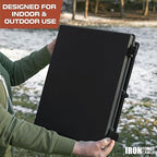 Iron Forge Cable Waterproof Junction Box - Outdoor Enclosure - Boxes with Mounting Plate, Wall Brackets, Hinged Black Panel Cover - IP65-15x11x6 Inch