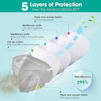 LEMENT KN95 Face Masks,100 Pack Breathable Cup Dust Disposable Masks For Adults,Grey