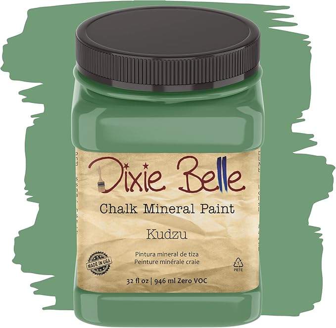 Dixie Belle Paint Company Chalk Finish Furniture Paint - Kudzu (32oz) - Matte Natural Green Chic Chalk Mineral DIY Furniture Paint