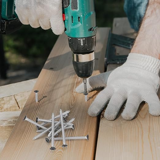 Black Head 50 PCS #12X2-1/2(2.5 inch) Stainless Steel Phillips Flat Head Wood Screws,Stainless Steel 18-8 A2(304) Screw,Home Screw Kit by QISHENG