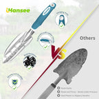 Blue Garden Tool Sets 12-Piece, Aluminum Gardening Hand Tools w/Ergonomic Handle, Garden Supplies Organizer Handbag, Kneeling Pad, Apron and Gloves, Gift for Women, Garden Starter Kit for Women