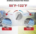 Tankless Water Heater, Camplux 1.58 GPM Propane Portable Water Heater With Pump Kit, Gray, BW158GP60