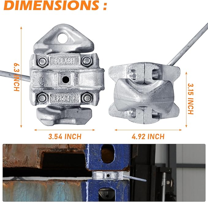 4 pcs Galvanized Heavy Duty Manual Twist Lock for Sea Rail Shipping Container - Casting Steel No Lever Required for Standard Container