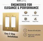 2-Gang Satin Brass Wall Plate, Electrical Receptacle Wall Outlet Faceplate, GFI/Rocker Decorator Light Switch Cover
