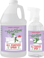 Rebel Green Natural 16 oz All-Purpose Cleaning Spray with 64 oz Refill Bottle - Plant-Based Multi-Surface Cleaner for Kitchen, Bath, Countertops and More - Lavender & Grapefruit Scent