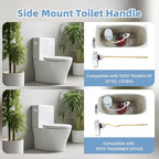 Hibbent 2 Pack Metal Toilet Handle Replacement, Compatible with TOTO THU068#CP Trip Lvr for St743S, Brass Handle Trip Lever, Side Mount Toilet Tank Flush Lever, Chrome