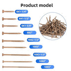 Wood Screws #8 x 1-1/4’’, T25 Star Torx Drive Flat Head Deck Screws, Brown, 194Pcs (1lb)
