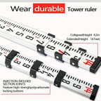 Survey Rod 14-Foot Aluminum Grade Rod - 10ths,Grade Rod,Grade Stick for Laser Level,Survey Rod，Grade Rods,Survey Pole,With Bubble Level, 4-Stage Telescopic,Double-Sided Scale Telescopic Leveling Rod