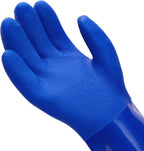2 Pairs Rubber Household Cleaning Gloves for Kitchen Dishwashing, Cotton Lined (Blue)