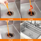 Drain Clog Remover, 25.2inch Flexible Long Pipe Snake Hair Clogs Catcher Cleaner Tool for Toilet, Kitchen Sink, Bathroom Tub, Sewer Drain