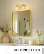 zeyu Bathroom Vanity Light Fixtures, 2-Light Wall Sconce for Bathroom Above Mirror, Gold Vanity Light with Clear Glass Shade, ZSL72B-2W BG