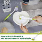 Hsei 20 Pcs Light Green Kitchen Scrub Dish Brush Bulk with 11 Inch Anti Slip Handle Cleaning Dish Scrubber with Stiff Bristles Washing Scrub Brushes for Housekeeping for Pots and Pans, Kitchen Sink