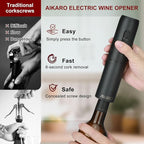 AIKARO - Electric Wine Bottle Opener Automatic Corkscrew, Rechargeable (Set C)