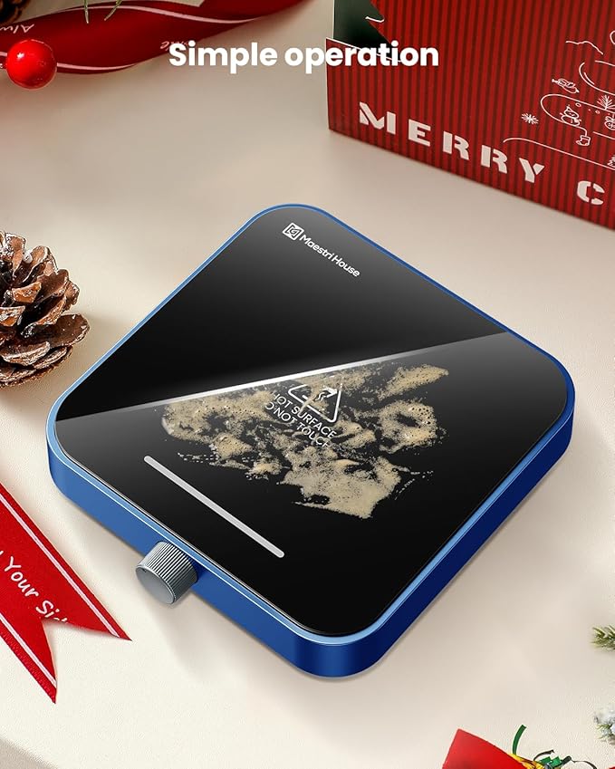 Maestri House Mug Warmer, Electric Coffee Cup Warmer for Desk with 3-Temp Settings,Auto Shut Off, Constant Temperature Heating for Beverage, Milk, Tea and Hot Chocolate at Home & Office (Blue)