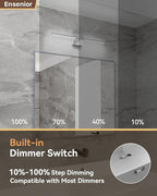 Ensenior Modern Vanity Light 24 Inch, Built-in Dimmer, 14W Dimmable 5CCT LED Light Fixture Over Mirror, Matte Grey Bar for Bathroom Mirror Cabinets Bedroom-FCC Certificated