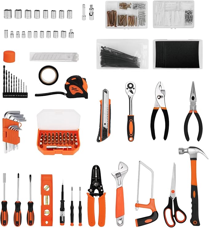 328-Piece Tool Set - Tool Kit Toolbox Storage Case with Drawer, General Household Hand Tool Kit Perfect for Home & DIY Repairs