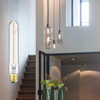 7.3 Inch E26 Led Bulb 40 watt,Dimmable Tubular Bulb 4W,2700k Warm White Edison Bulbs,T10 Long Clear Glass Light Bulb for Rustic Pendant,Industrial Pipe,Wall Sconces,Chandeliers,6 Pack