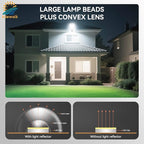 5000W Solar Lights Outdoor - 7000K LED Solar Street Lights Outdoor with Motion Sensor and Remote Control, IP66 Waterproof, Dusk to Dawn for Yard, Patio, 2 Pack