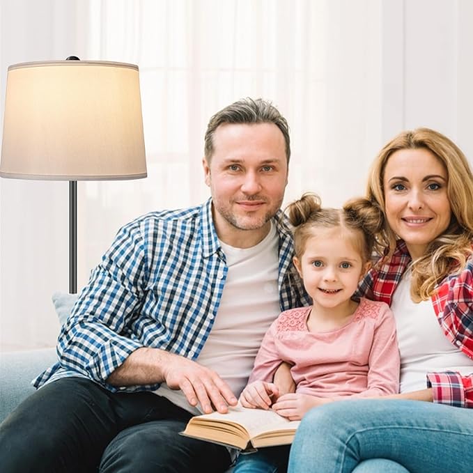 Lamp Shades Set of 2 - Drum Lampshades 11.4" x 12.9" x 9.8" Inches, Fabric Medium Replacement Lampshades for Table Lamp, Floor Lamp, Assembly Required, Spider,Linen