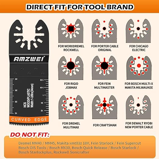 28PCS Oscillating Saw Blades, Professional Universal Titanium Multitool Blades for Wood Metal, Quick Release Multi Tool Blades Kits Compatible with Dewalt Ryobi Milwaukee Rockwell Fein