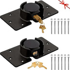 2 Pack Van Door Locks Keyed Alike, 73mm Heavy Duty Solid Steel Hidden Shackle Padlock and Hasp Set, with 4pcs Keys and 80mm Screws for Vans, Trucks, Gates, Trailer Black