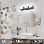 Tipace Black LED Vanity Lighting Fixture Modern 3 Lights Vanity Lights for Bathroom Black Bathroom Wall Light Fixtures 6000K