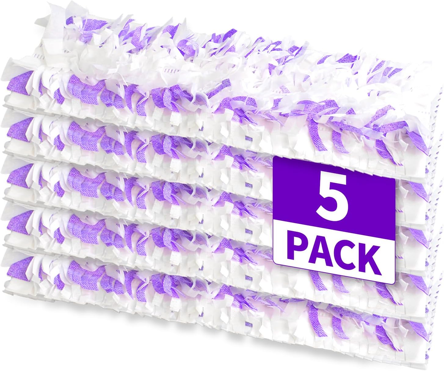 Disposable Power Mop Pads Refills for Swiffer PowerMop，Multi-Surface Mopping Pad Refills for Floor Cleaning (White & Purple, 5 Pack)