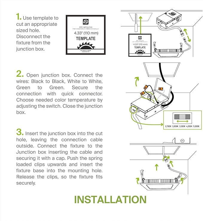 ASD 6 Pack LED Square Recessed Lighting 4 Inch, 5 CCT 2700K-5000K, 12W 50W Eqv, Ultra Thin Dimmable Ceiling Lights with J Box, Canless Wafer Downlight, Slim Panel Light, UL Energy Star, Brushed Nickel