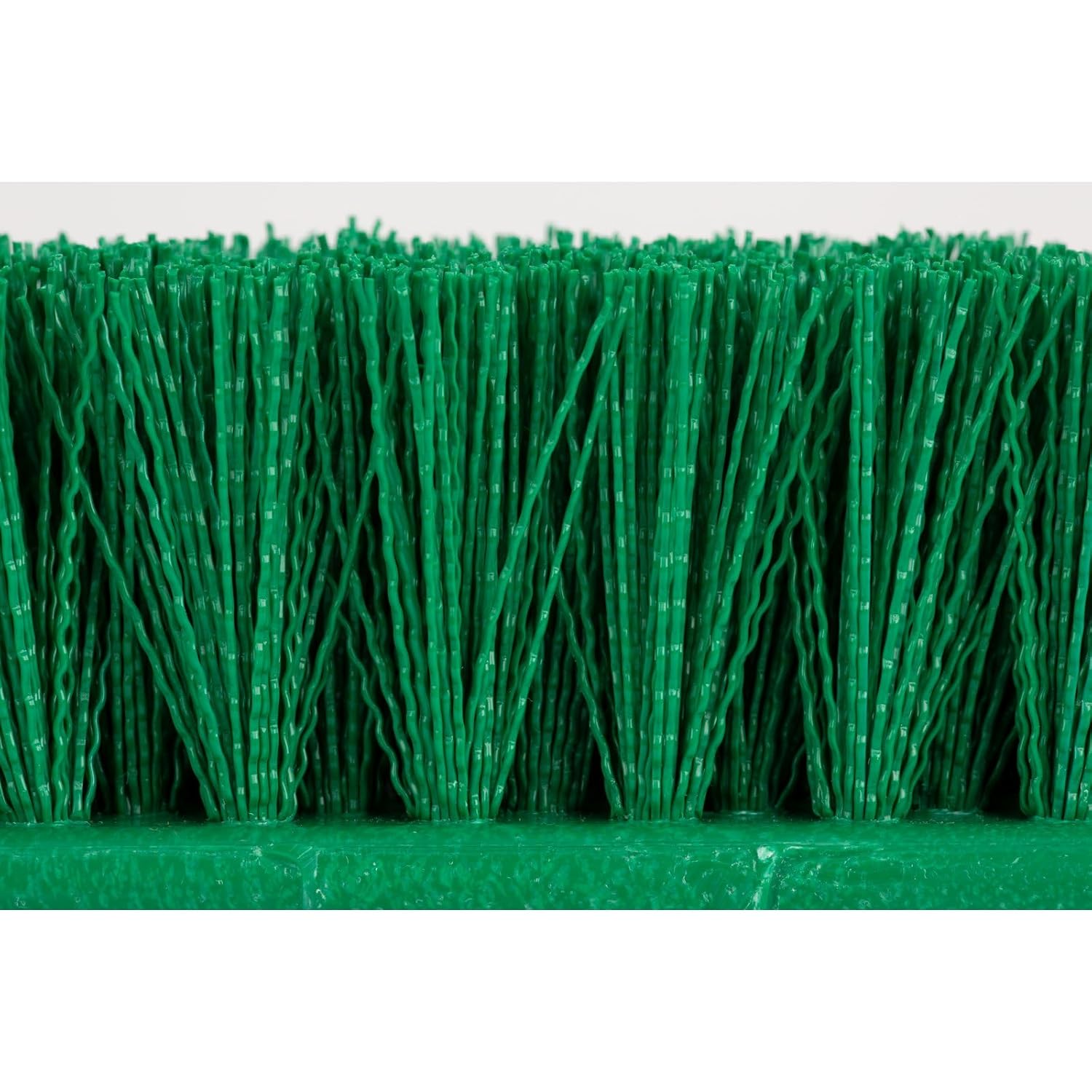 SPARTA Multi-Level Tile Scrub Brush 12" Wide Brush Head, Heavy-Duty Tile Cleaning Brush with End Bristles for Commercial Tiles, Tubs and Floor, Plastic, 12 Inches, Green