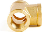 ChillWaves Brass Pipe Fitting, Tee 3/8" x 3/8" x 3/8" NPT Female Thread Adapter(3-PACK)