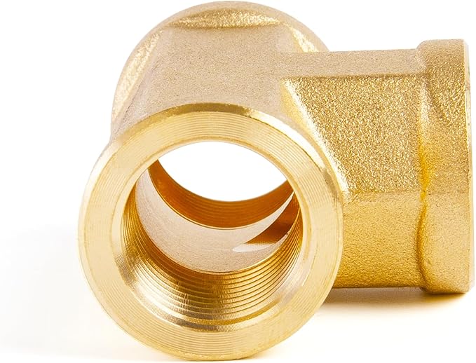 ChillWaves Brass Pipe Fitting, Tee 3/8" x 3/8" x 3/8" NPT Female Thread Adapter(6-PACK)