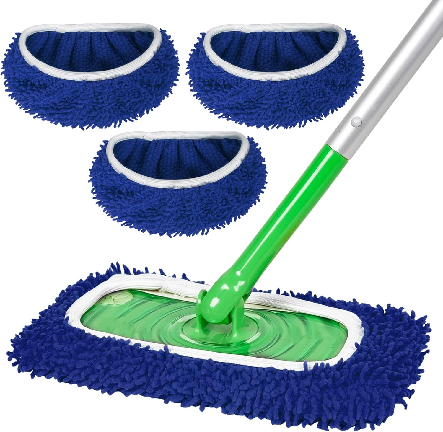 Coral Fleece Mop Pads, Reusable Wet/Dry Compatible with Swiffer, 3 Pack Washable for Hardwood/Surface Floor Cleaning