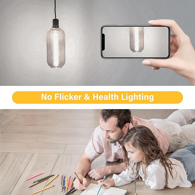 11.8IN 1000LM 5000K Daylight White Light Bulbs E26 Base, T10 T9 Edison Bulbs Dimmable 8W, AC 120V 100 Watt Equal Filament Bulb, Vintage Clear Glass Long Tubular LED Bulb, UL Listed - 4Pack