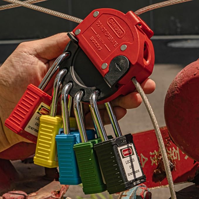 Lockout Tagout Locks 6-Pack｜OSHA Blue Loto Locks Keyed Different｜2 Keys/Lock for Industrial Machinery & Electrical Panels｜Chrome Steel & Laser Coding