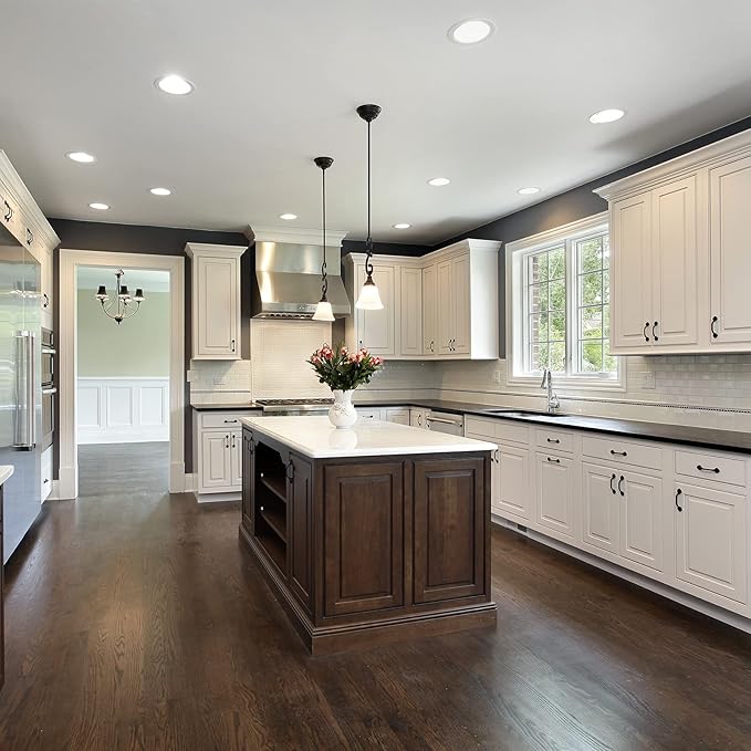 Black Recessed Lighting Square 4 inch 6 Pack,Canless Gimbal Recessed Lights,dimmable, 5CCT Selectable,9W 750LM