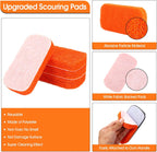 Upgraded 6-Piece Griddle Cleaning Kit for Blackstone, Flat Top Grill Cleaner Non-Scratch Scouring Pads for Kitchen - Heavy-Duty 5 Griddle Scrubber Pads with 1 Handle