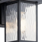 Kichler Capanna 10.25" Outdoor Wall Light in Black, 1-Light Exterior Wall Sconce Porch Light with Clear Water Glass, (10.25" H x 6.5" W), 49924BKT