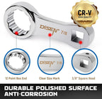 DISEN 9pcs Torque Adapter Set SAE, Durable Torque Wrench Adapter, Torque Adapter 3/8" Drive, 12 Point, Set Including 3/8", 7/16," 1/2", 9/16", 5/8", 11/16", 3/4", 13/16", 7/8"