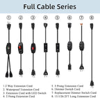 Black Extension Cord with Switch On/Off, 2 Prong Grounded Plug, 6FT Indoor Power Cord, Insulated & Flame Retardant 120V 150W, UL Listed