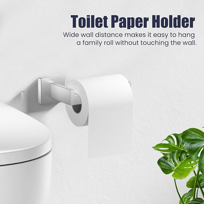 Bathroom Hardware Accessories Set: 12-Pieces Bath Towel Bar Set, Towel Racks for Bathroom Wall Mounted, SUS304 Stainless Steel, Brushed Nickel