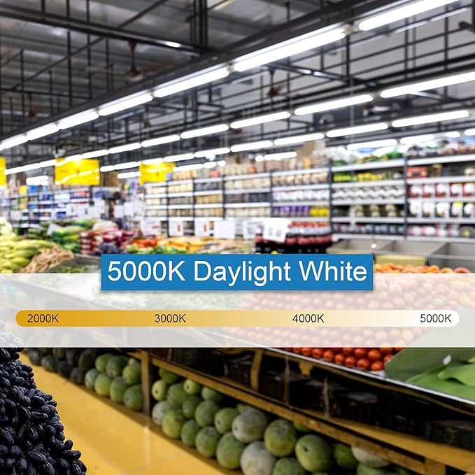 T8 LED Bulbs 4 Foot, 30 Pack 36W 4680LM 5000K Daylight White Type B 4FT LED Tube Lights, T8 T10 T12 Fluorescent Replacement Bulbs, Ballast Bypass, V-Shaped, Double Ended Power, Clear Cover