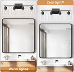 Modern 4 Light Bathroom Light Fixtures, 24 inch Bathroom Vanity Light with Clear Glass for Mirror Kitchen Living Room Hallway Cabinet Porch